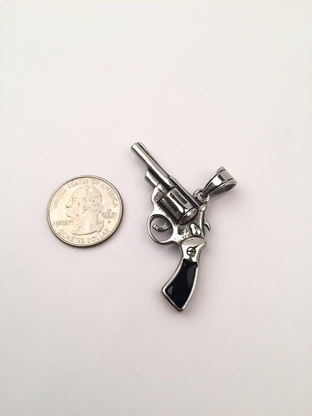 SP-666, Stainless Steel Pistol Gun Pendant-silver color