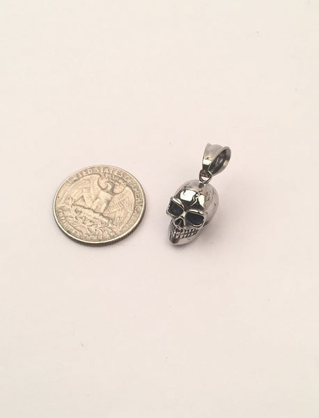 SP-677, Stainless Steel Small Skull Pendant-gold or silver color