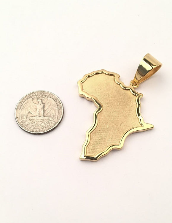 SP-682, Stainless Steel 2 size of Plain Africa Map Pendant-gold or silver color
