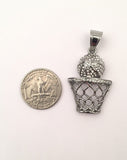 SP-685, Stainless Steel Basketball Net Pendant-gold or silver color, 30mm width, 55mm high, 8mm thick