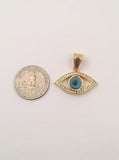 SP-699,Stainless Steel Evil Eyes Pendant-gold or silver color, 30mm width, 30mm high, 5mm thick