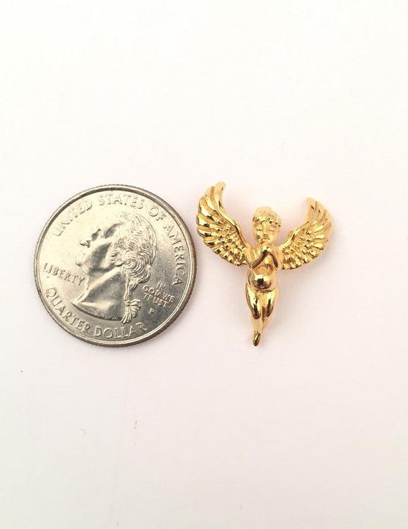 SP-706, Stainless Steel Small Angle Pendant-gold, 20mm width, 20mm high, 10mm thick