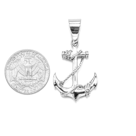 SP-708,Stainless Steel Anchor Pendant-gold or silver color, 25mm width, 45mm high, 4mm thick