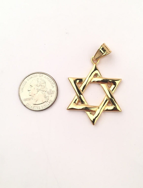 SP-709, Stainless Steel 2 size of David Star Pendant-gold or silver,