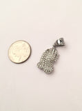 SP-712, Stainless Steel Pray Hand Pendant-gold or silver color, 7mm width, 11mm high, 6mm thick