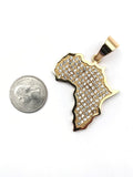 SP-714, Stainless Steel 2 size of Icy Africa Map Pendant-gold or silver, 30mm width, 45mm high, 2mm thick