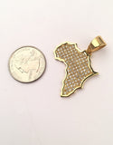 SP-714, Stainless Steel 2 size of Icy Africa Map Pendant-gold or silver, 30mm width, 45mm high, 2mm thick