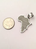 SP-714, Stainless Steel 2 size of Icy Africa Map Pendant-gold or silver, 30mm width, 45mm high, 2mm thick