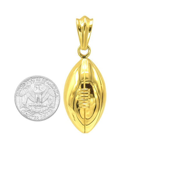SP-717, Stainless Steel American Football Pendant-gold color