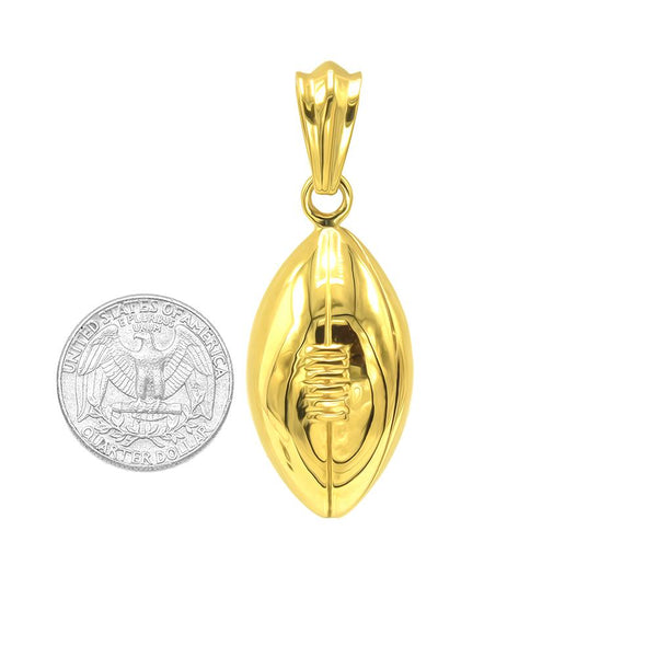 SP-717, Stainless Steel American Football Pendant-gold color