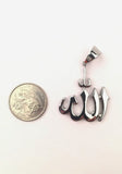 SP-721, Stainless Steel Allah Pendant-gold or silver color, 32mm width, 50mm high, 2mm thick