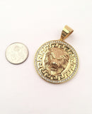 SP-722, Stainless Steel Lion Head Pendant-silver color, 35mm round, 50mm high, 10mm high