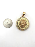 SP-722, Stainless Steel Lion Head Pendant-silver color, 35mm round, 50mm high, 10mm high