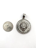SP-722, Stainless Steel Lion Head Pendant-silver color, 35mm round, 50mm high, 10mm high