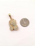 SP-729, Stainless Steel 3D Icy Pray Hand Pendant-gold or silver color
