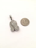 SP-729, Stainless Steel 3D Icy Pray Hand Pendant-gold or silver color