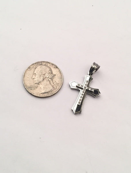 SP-742, Stainless Steel Small Cross Pendant, gold or silver color, 20mm width, 35mm high, 3mm thick