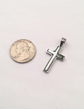 SP-743,Stainless Steel Small Cross Pendant-gold or silver color, 18mm width, 35mm high, 2mm thick