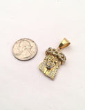 SP-750, Stainless Steel Jesus Head Pendant, Gold or silver color, 20mm width, 40mm high, 8mm thick