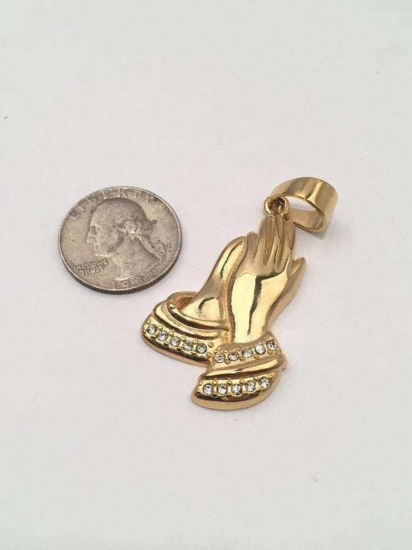 SP-755, Stainless Steel Pray Hand Pendant-Gold or Silver color
