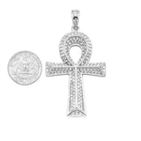 SP-761, Stainless Steel 2 size of 3D Icy Ankh Pendant-gold or silver color,