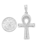 SP-761, Stainless Steel 2 size of 3D Icy Ankh Pendant-gold or silver color,