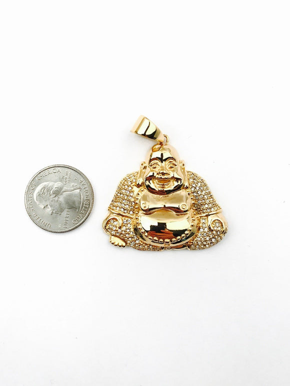 SP-763, Stainless Steel Icy Buddha Pendant-gold or silver color