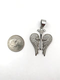 SP-767, Stainless Steel Angle Wing With Cross Pendant- gold or silver, 33mm width, 55mm high, 3mm thick