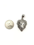SP-770, Stainless Steel 2 size of Icy Lion Head Pendant-gold or silver color