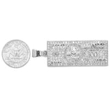 SP-776, Stainless Steel 100 Dollar Bill Pendant-gold or silver color