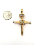 SP-780, Stainless Steel Nail Cross Pendant-gold or silver color, 45mm width, 65mm high, 13mm thick