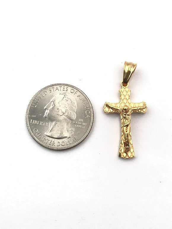 SP-785, Stainless Steel Small Cross Pendant -gold or silver color, 16mm width, 34mm high, 5mm thick