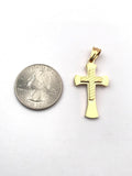 SP-786, Stainless Steel Small Cross Pendant-gold or silver color, 18mm width, 35mm high, 3mm thick