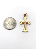 SP-787, Stainless Steel Small Cross Pendant, gold or silver, 21mm width, 26mm high, 5mm thick