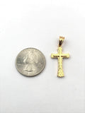 SP-789, Stainless Steel Small Cross Pendant-gold or silver color, 15mm width, 33mm high, 3mm thick