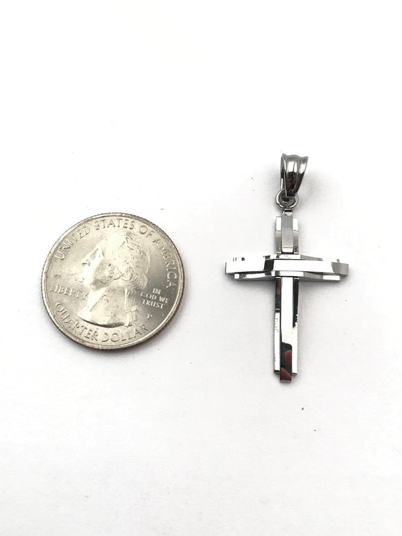 SP-791, Stainless Steel Small Cross Pendant-silver color