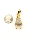 SP-794, Stainless Steel Plug Pendant-Silver color, 19mm width, 55mm high, 14mm thick