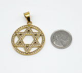 SP-849, Stainless Steel David Star Pendant - gold or silver color, 40mm width, 55mm high, 2mm thick