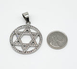 SP-849, Stainless Steel David Star Pendant - gold or silver color, 40mm width, 55mm high, 2mm thick