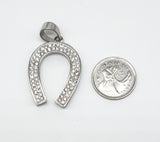 SP-860, Stainless Steel Horse Shoe Pendant-gold or silver color, 30mm width, 50mm high, 4mm thick