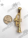SP-884, Stainless Steel Trumpet Instrument Pendant-gold or silver color