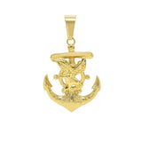 SP-911, Stainless Steel Anchor With Eagle Pendant-gold or silver color, 30mm width, 50mm high, 9mm thick