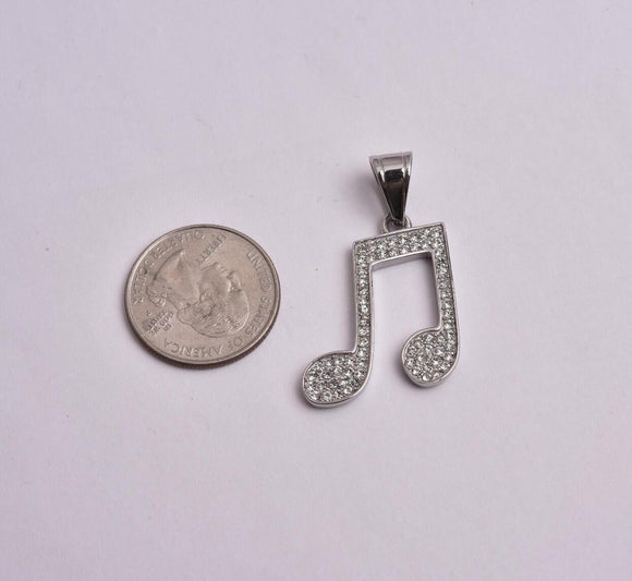 SP-930, Stainless Steel Music Note Symbol Pendant-gold or silver color, 25mm width, 40mm high, 2mm thick