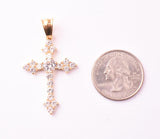 SP-991, Stainless Steel Bling Bling Cross Pendant-gold or silver color