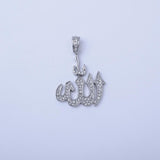 SP 1-56, Stainless Steel Icy Allah Pendant-gold or silver color, 30mm width, 50mm high, 2mm thick