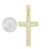 SP 1-82, Stainless Steel Icy Cross Pendant-gold or silver color, 35mm width, 70mm high, 4mm thick
