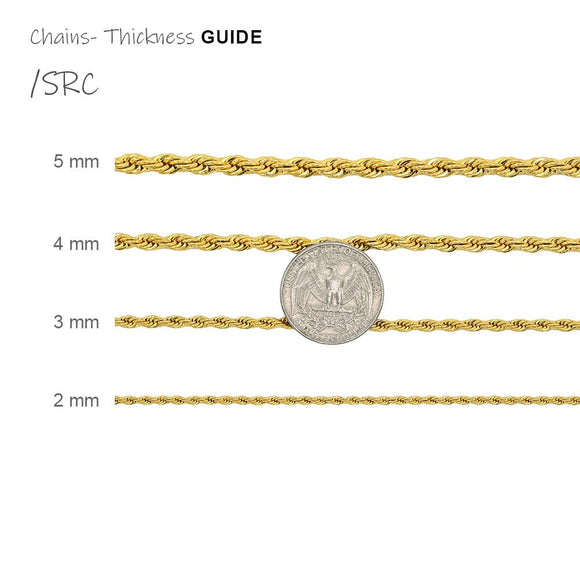 Stainless Steel Rope Chain 3mm Width