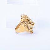 SRM-12,Stainless Steel Hit Hop Lion Head Ring-gold or silver color, 30mm X 25mm Width, 15mm Thick