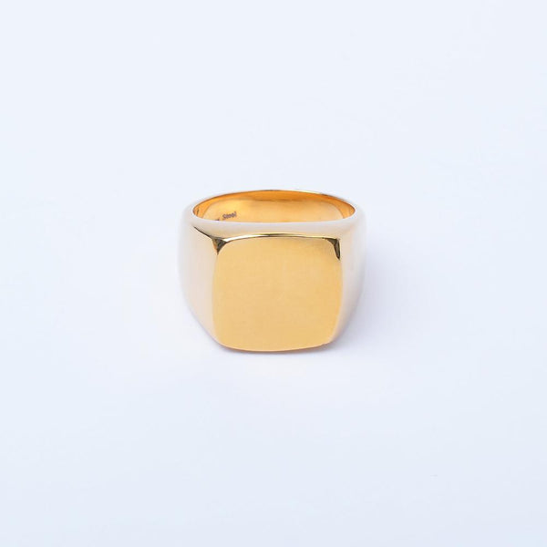 SRM-127, Stainless Steel Square Plain Fashion Ring-gold or silver color-13mm X 13mm Width, 3mm thick