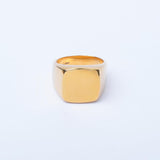 SRM-127, Stainless Steel Square Plain Fashion Ring-gold or silver color-13mm X 13mm Width, 3mm thick